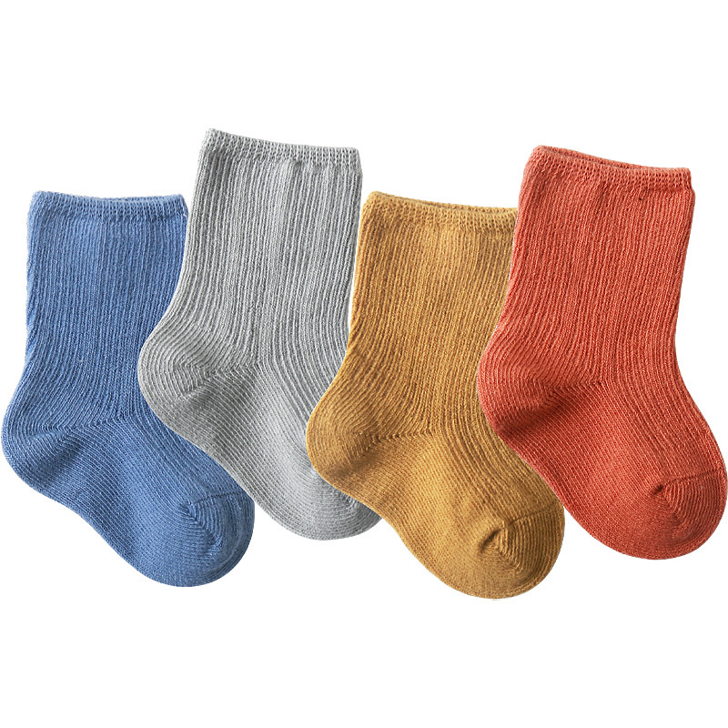 速发3Pairs/lot Solid Baby Socks for Newborn Soft Cotton Spri - 图0