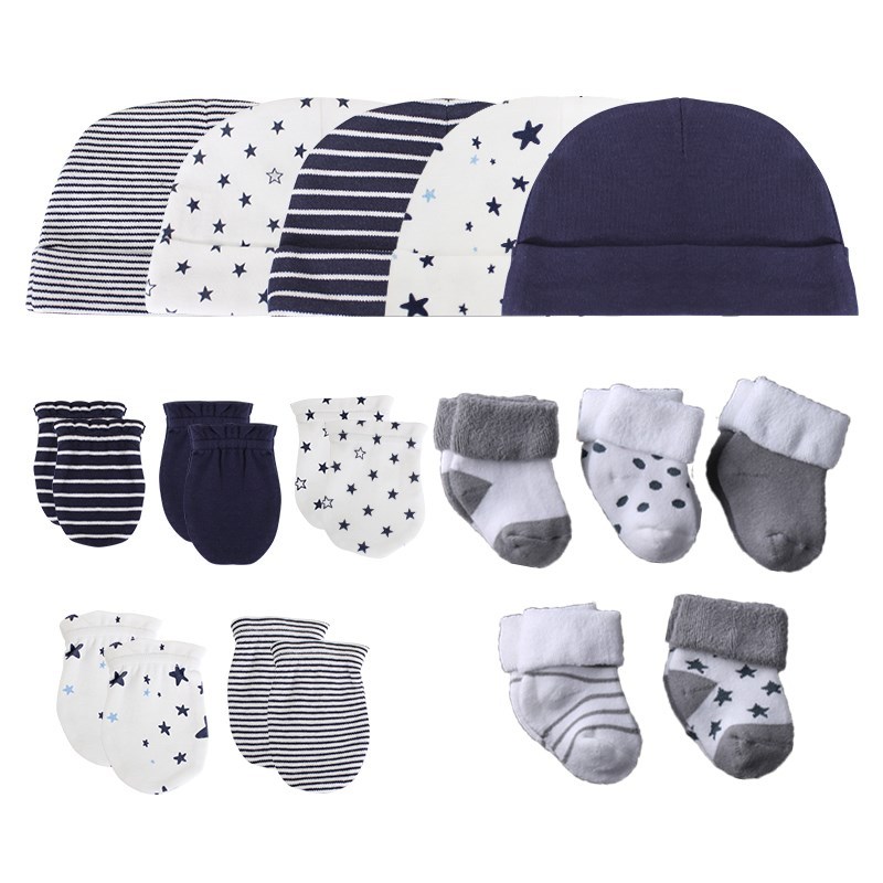 Newborn Hat+Gloves+SocksJ Set For Baby B - 图1