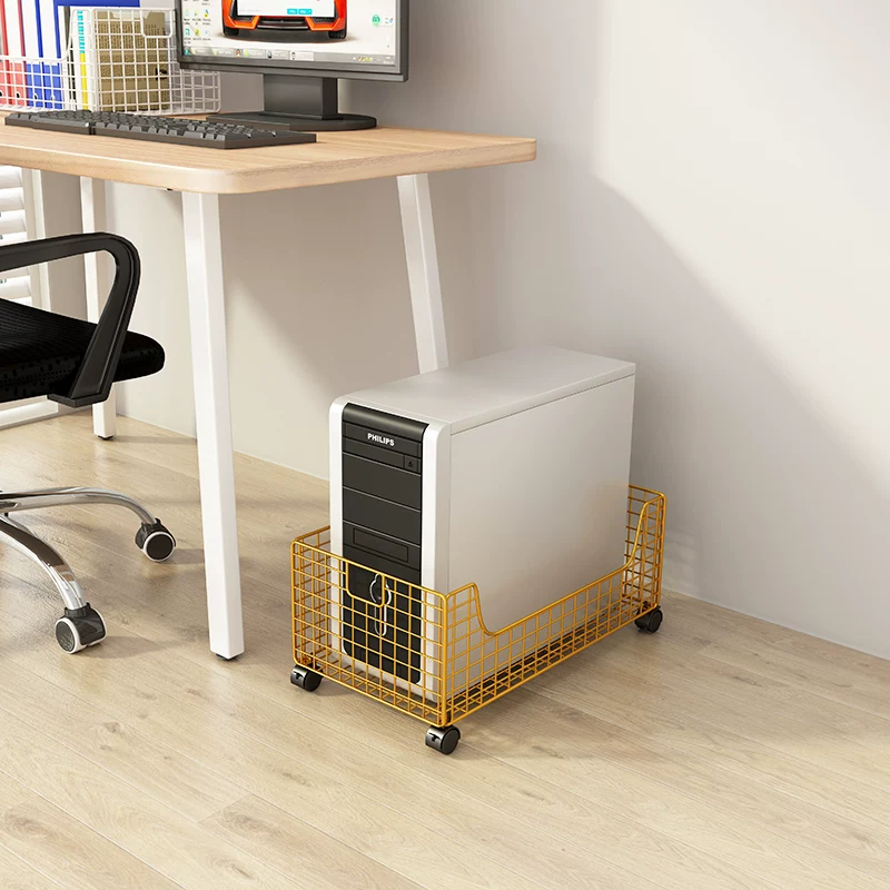Sufa desktop computer host bracket with pulley base removable chassis bracket home office height increase