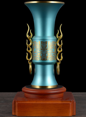 彩铜中国尊摆件蒸蒸日上办公室桌面工艺品御尊客厅V电视柜装饰摆