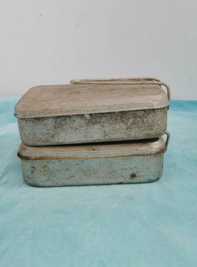 二手铝质老饭盒食盒民俗怀旧收藏7080年代老物件影视道具装饰摆件