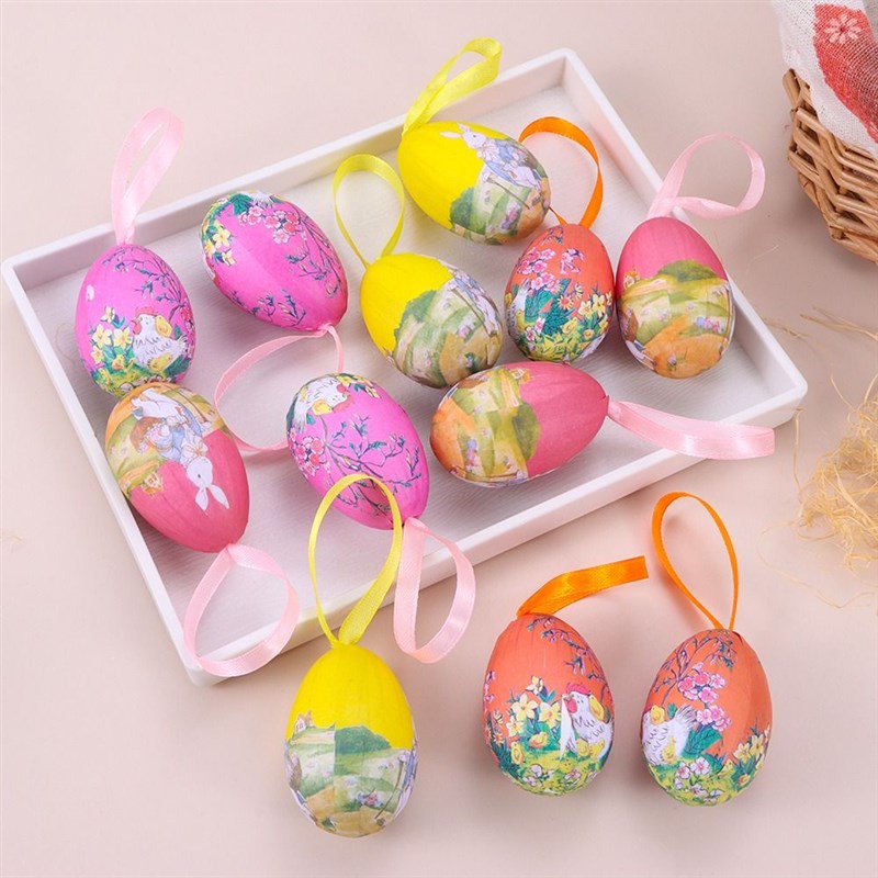 推荐12/24PCS Foam Easter Eggs Happy Easter Decorations Paint-图3