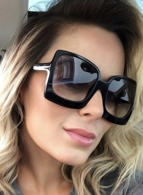 现货Large frame lsunglasses retro women's street shot glasse