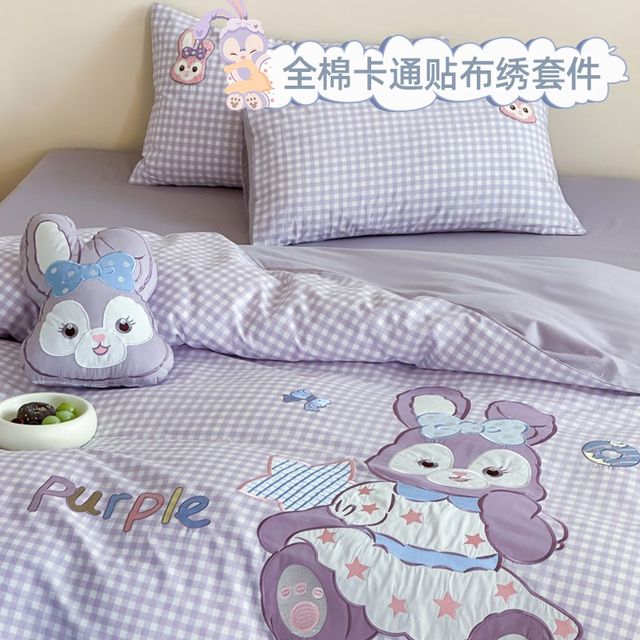 Cartoon cotton four-piece set 2025 new children's bed sheets and quilt covers three-piece sets bed covers Y-set dormitory bedding