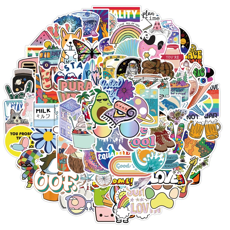 速发50/100/200Pcs/set Cartoon VSCO Stickers For Grils Guitar - 图3