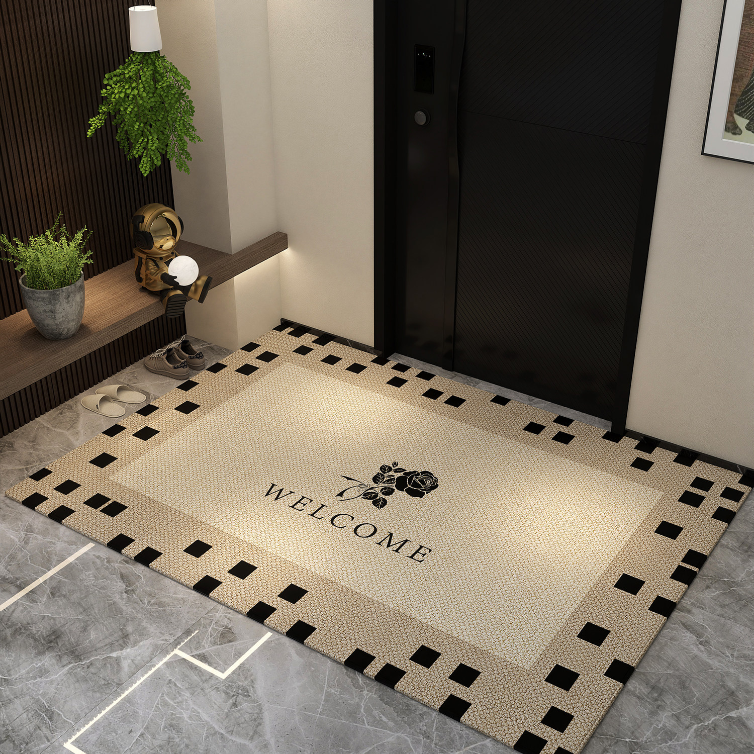 奶油风地垫入户门垫防滑家用地毯进门玄关脚垫新款门外大门口垫子,淘宝优惠券,粉丝福利购,淘宝优惠卷