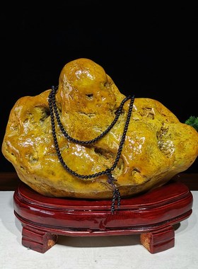 黄蜡石头水冲原石天然摆件室内客厅桌面黄龙玉黄色装饰石中式观赏