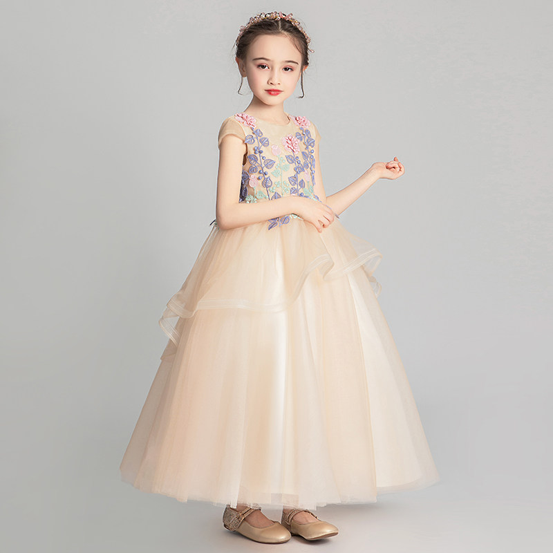 儿童礼服公主裙小女孩花童婚纱长裙主持人模特走秀裙子钢琴演出服,淘宝优惠券,粉丝福利购,淘宝优惠卷