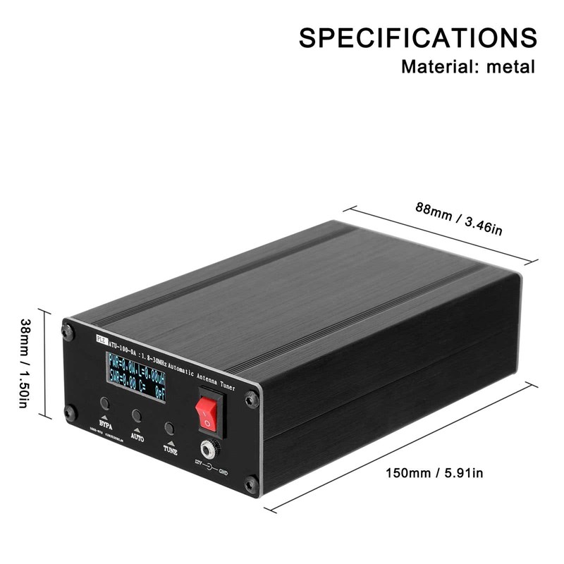 极速ATU100 Tuner 1.8-30Mhz Automatic Shortwave Antenna Tuner - 图2