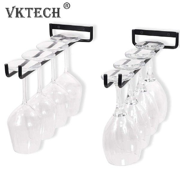 推荐Iron Wine Rack Glass Holder Hanging Bar Hanger Shelf Sim - 图1