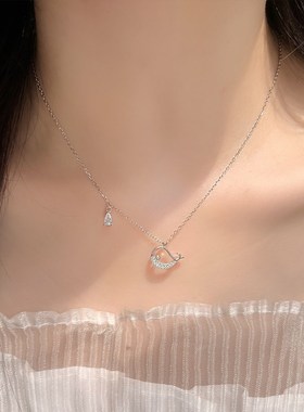 纯银项链女夏锁骨链轻奢小众设计感2023年新款送闺蜜生日礼物