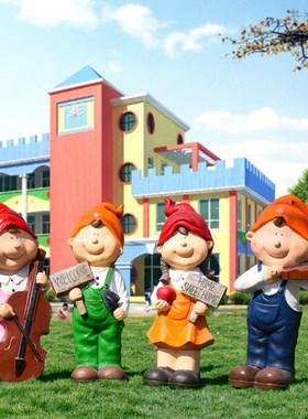 户外庭院花园餐厅门口卡通仿真娃娃雕塑幼儿园人物欢迎牌装饰摆件