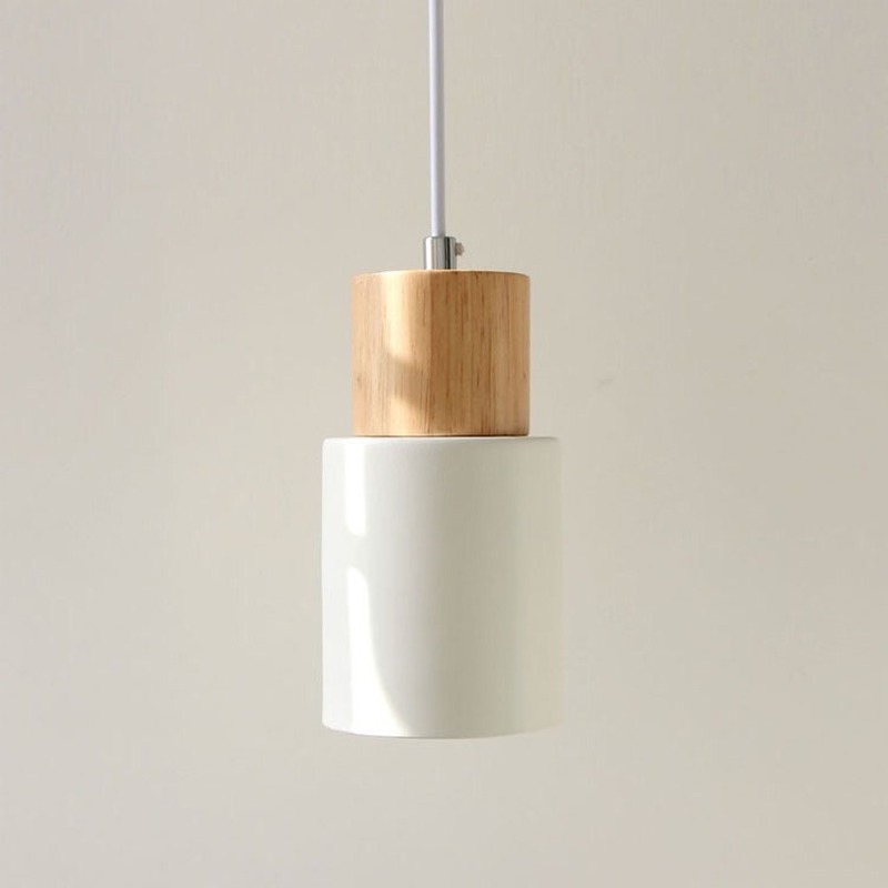 eadive Simple Wood Pentant LigDhts Led Black/White Hangi-图1