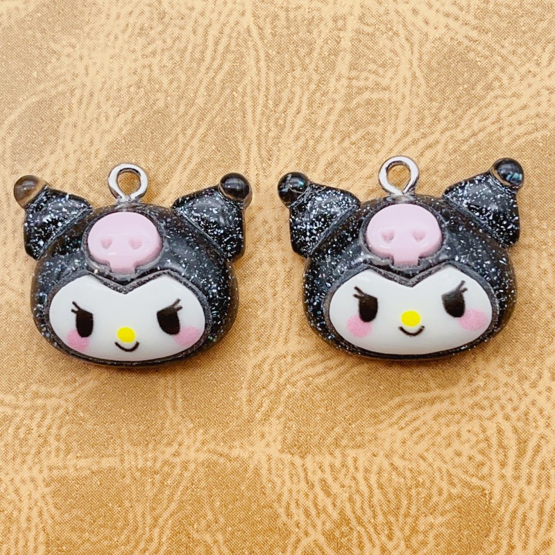 速发10pcs/pack Funny Cute Rabbit Dog Cat Resin Charms Pendan - 图3