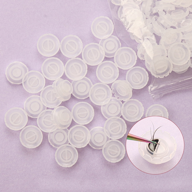 新品100pcs Individual Eyelash Glue Holder Grafting False Eye - 图1