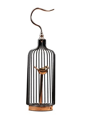 新中式创意铁艺鸟笼摆件轻奢客厅玄关摆设电视柜美式样板房装饰品