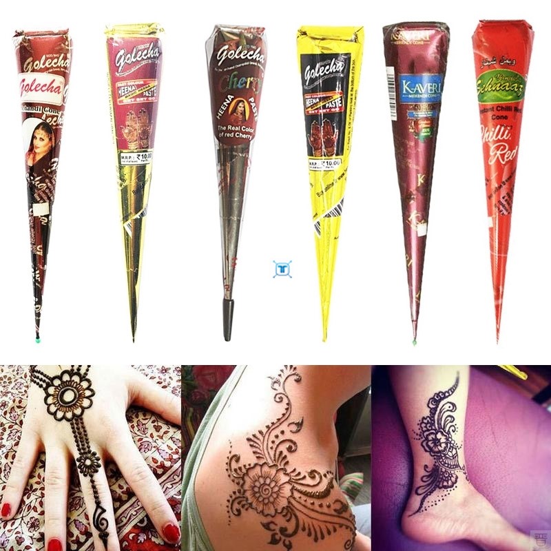 速发1Pcs Indian Henna Tattoo Paste Cone Body Paint Temporary - 图0