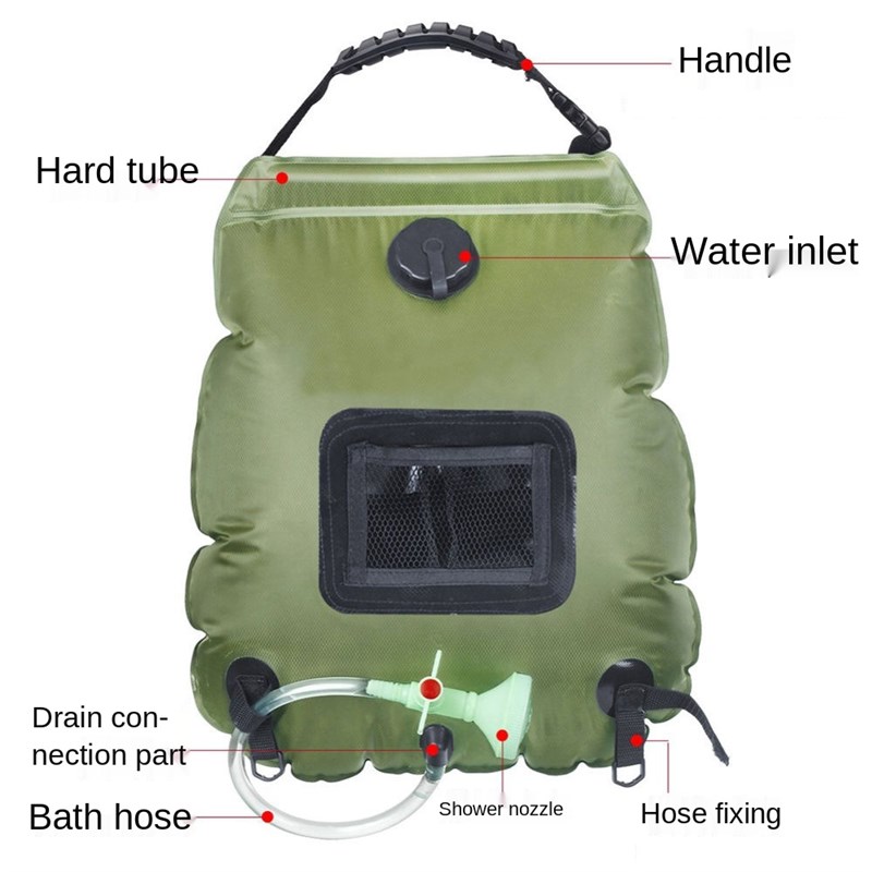 L Outdoor Camping thower WaSar Bag Soler HeatUing Portab - 图2