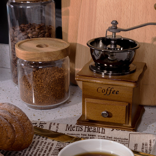 厨房样板房装饰品摆件咖啡机储物罐菜谱面包组合北欧公寓民宿-图2