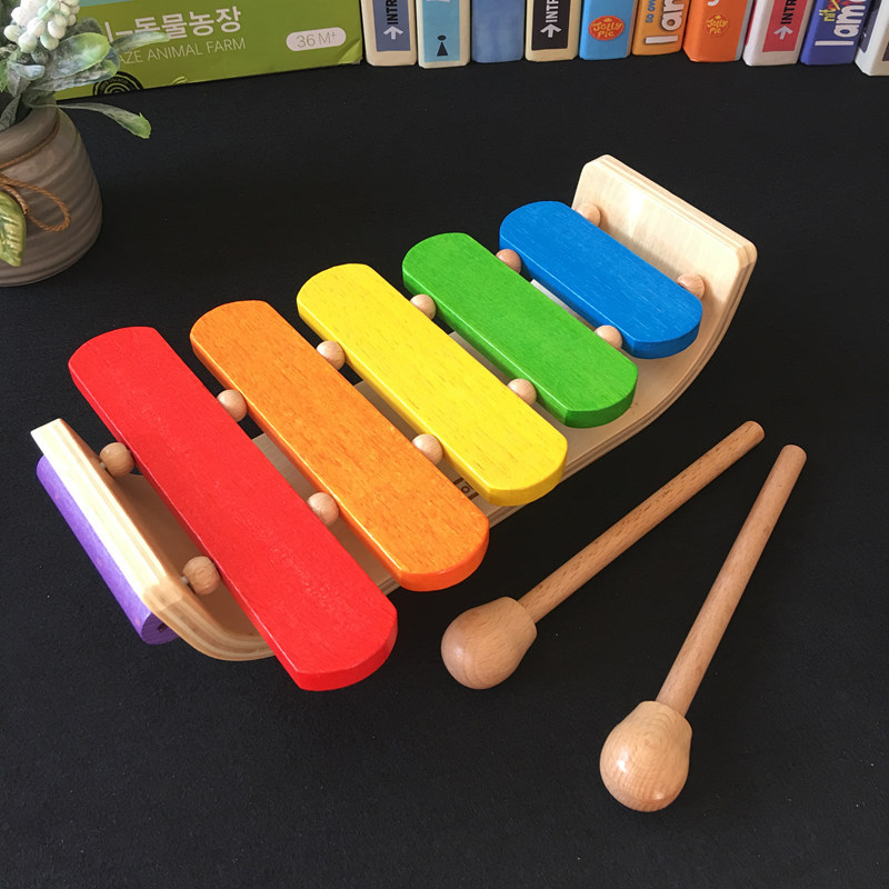 ys Chbrismas Glft For Kids Rainiow Wooden Xybophone For C - 图0