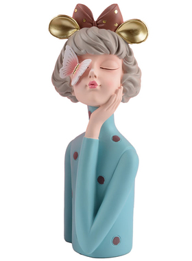 北欧轻奢创意泡泡女孩摆件家居客厅玄关装饰电视柜茶几礼物摆设