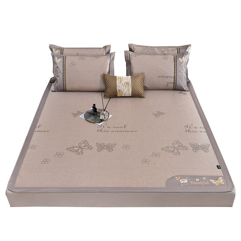 夏季冰丝凉席藤席床笠款三件套空调房软席子防滑床罩1.5米1.8m床,淘宝优惠券,粉丝福利购,淘宝优惠卷