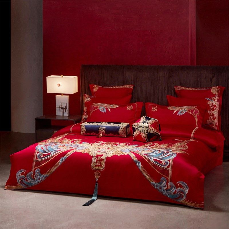 结婚四件套婚嫁随礼喜庆床品六件套长绒棉婚庆十件套八件,淘宝优惠券,粉丝福利购,淘宝优惠卷