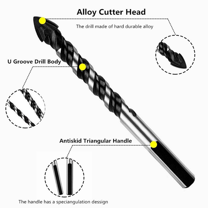 *JSTINLA 6-12mm Tungsten Steel Metal Alloy Triangle Drill Bi - 图1