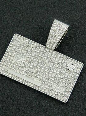 速发Hip-hop full diamond domineering tag pendant necklace Me