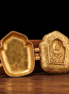 藏式西藏民族用品民族风黄铜释迦牟尼普贤菩 像嘎乌盒吊坠包邮