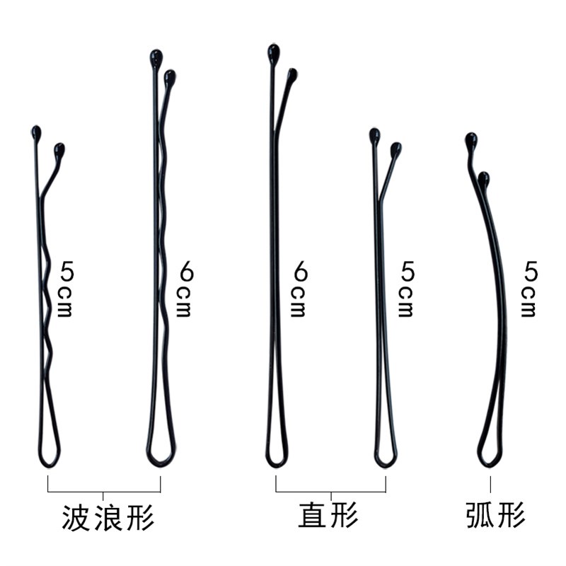 推荐黑色钢前额刘海一字侧边夹碎发夹子头饰头发卡子女铁丝u型夹-图3