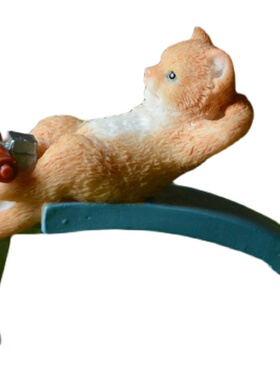 创意猫咪运动健身动物摆件u手办系列公仔书桌汽车摆件装饰男女礼