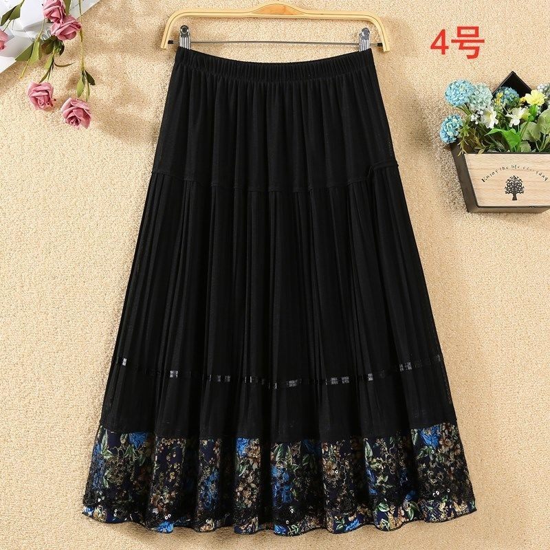 中老年半身裙中年松紧腰短裙中老年女装裙妈妈跳舞裙子夏季百褶裙,淘宝优惠券,粉丝福利购,淘宝优惠卷