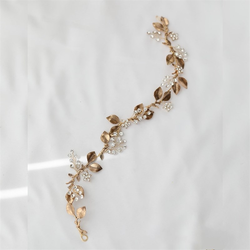 推荐Bridal Hair Vine Crown Antique Gold Color Leaf Wedding H - 图0