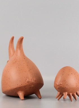 创意呆萌抽象海兽雕塑摆件样板间C家居客厅电视卧室儿童房可爱装