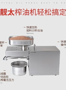 新品茶籽油家用温控铁质榨油机商用油坊芝麻智能摆摊机身健康油