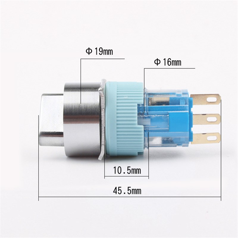 金属旋钮开关16mom旋钮自锁式自复位3脚6脚二档三档选择开关-图1