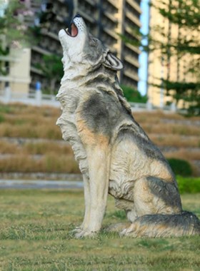 创意仿真狗落地玻璃钢雕塑田园客厅门店装饰品户外庭院别墅大摆件