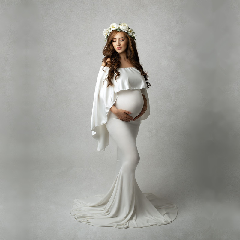 促销2019 Maternity Photography Cape and Dress Sets Pregnancy - 图1