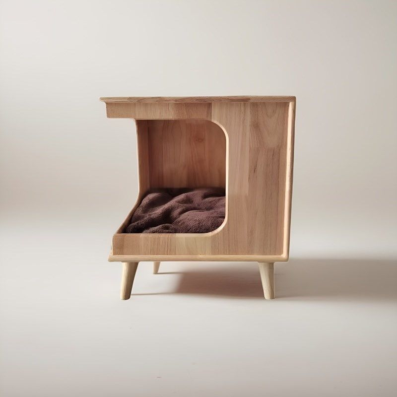 实木猫窝床头柜橡胶木猫凳子人猫共用板凳冬天保暖半封闭猫咪别墅,淘宝优惠券,粉丝福利购,淘宝优惠卷