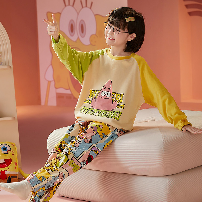 女大童秋款睡衣裤套组2023新款洋派儿童春秋季长袖女孩秋冬全棉,淘宝优惠券,粉丝福利购,淘宝优惠卷