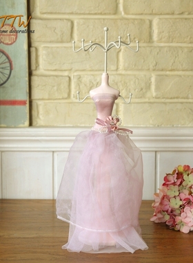 首饰架展示架饰品架耳环戒指收E纳架粉色蕾丝婚庆礼品 橱窗