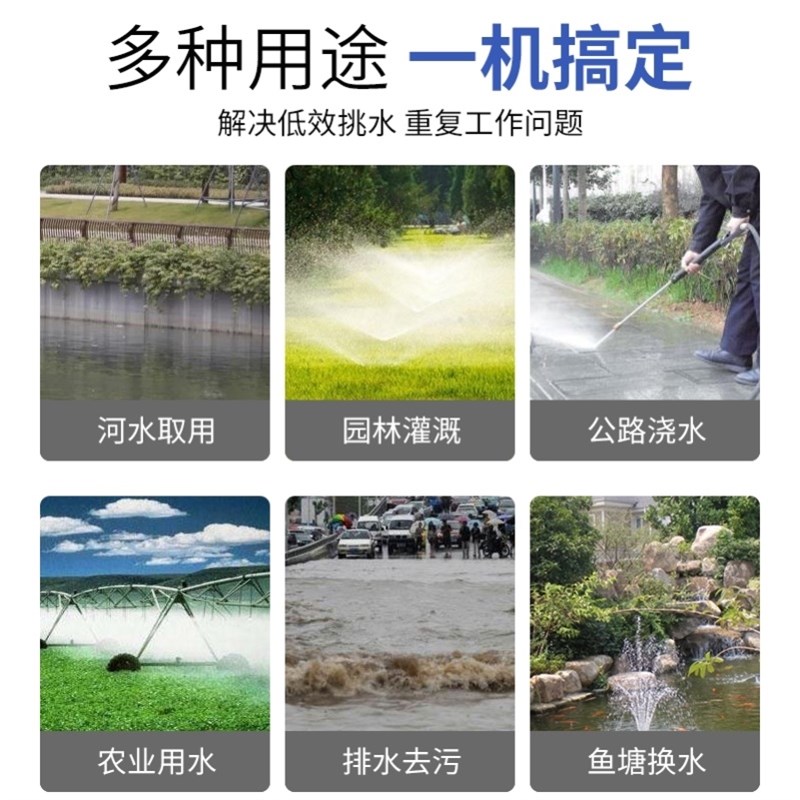 厂家高扬程水泵100米自吸汽油机抽水泵2寸3寸家用大吸力高压农用-图1