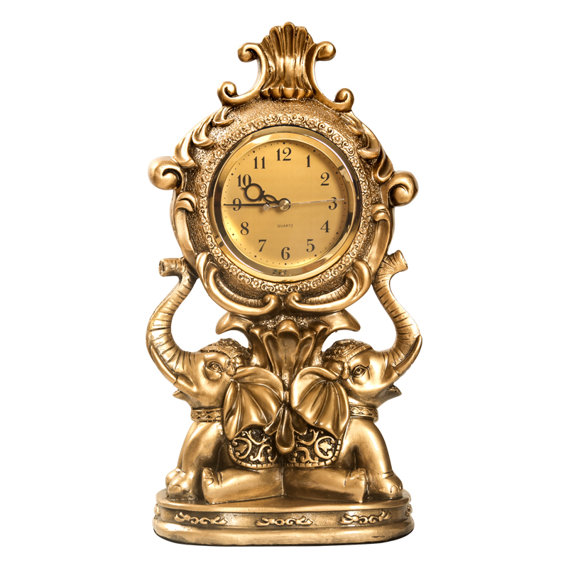 小象时钟客厅摆放大象钟表台式家用座钟欧式复古摆件摆钟时尚 - 图3