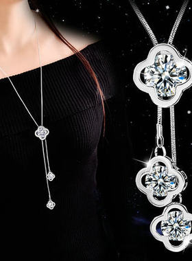 3件25元 新款日韩时尚毛衣链长款百搭J韩国秋冬项链月亮挂饰配饰