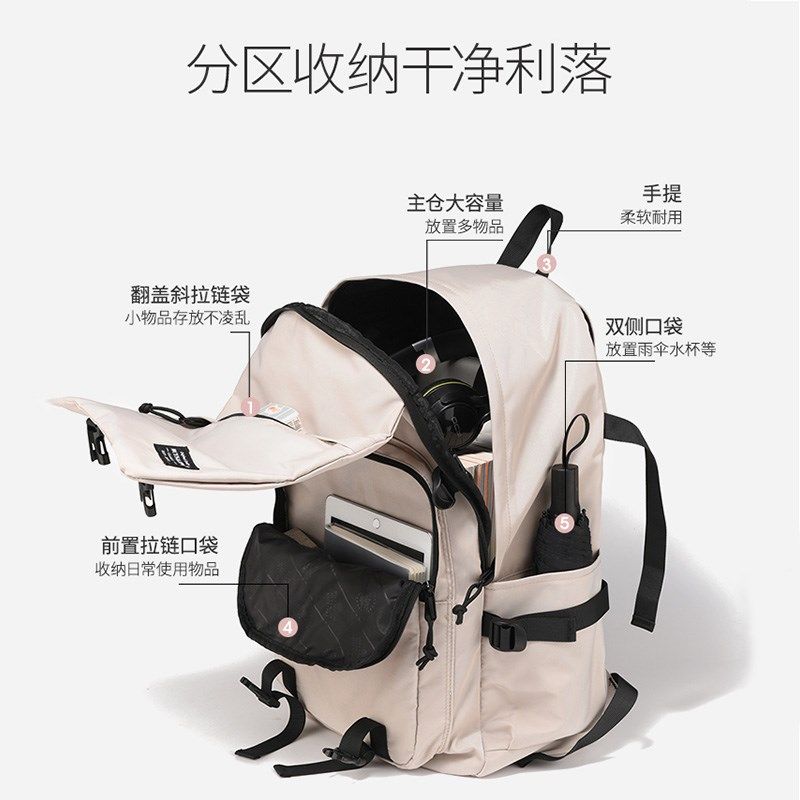 双肩包女士短途轻便大容量旅行背包户外旅游登山电脑包大学生书包,淘宝优惠券,粉丝福利购,淘宝优惠卷