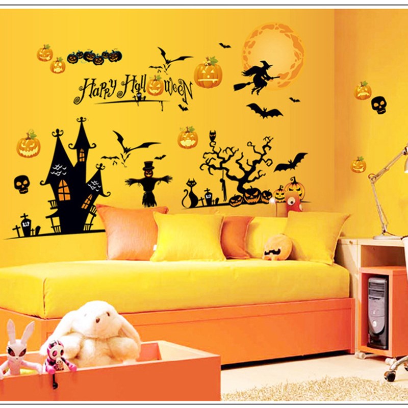 网红Halloween Electrostatic Bat Pumpkin Creative Decorative - 图2