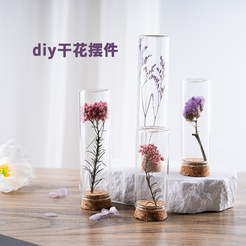 直口木塞玻璃瓶g许愿瓶乾燥花瓶空瓶养多肉水培瓶圆形容器diy装星 - 图2