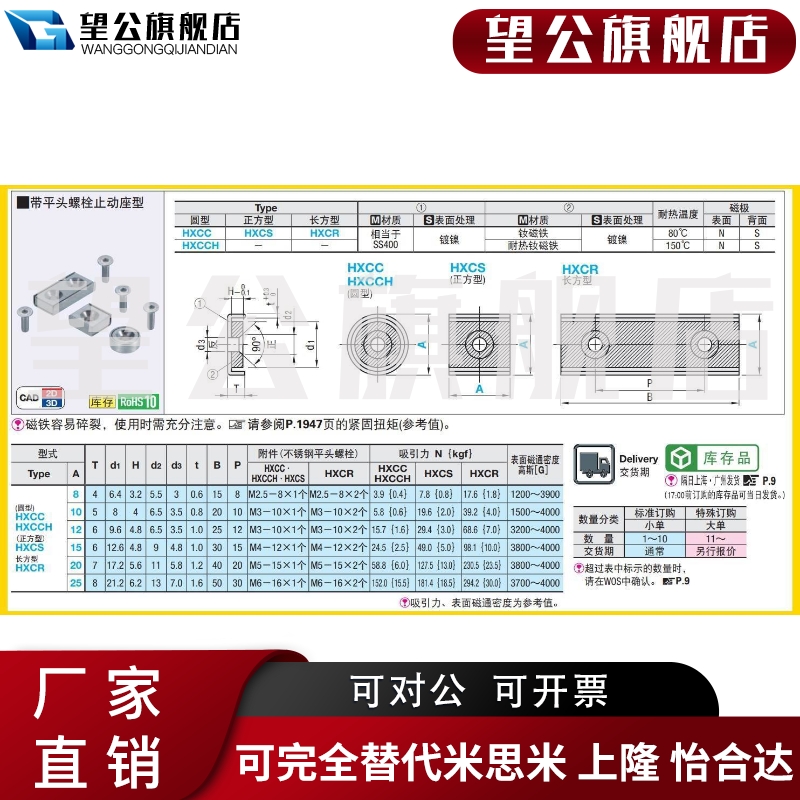 推荐HXCC/HXCC-S/8/10/12/15/20/25/米思mi磁铁止动座型怡合达BMF-图2