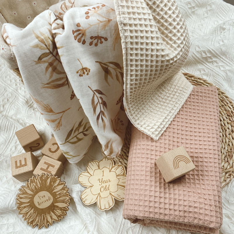 kit Gauze Infant Recirevisg Blankets Print Babeen Accessorie - 图0